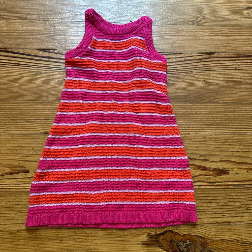 Carter's pink orange striped knit‎ tank dress SIZE 4